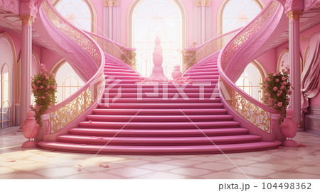 アニメの背景素材-城の大階段 104498362