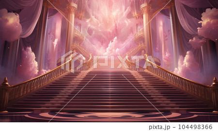 アニメの背景素材-城の大階段 104498366