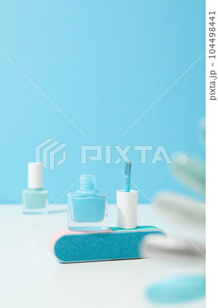 Concept of nail art, tools for pedicure and manicure Concept of nail art, tools for pedicure and manicure 104498441