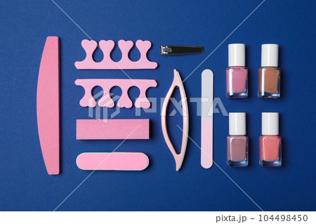 Concept of nail art, tools for pedicure and manicure 104498450