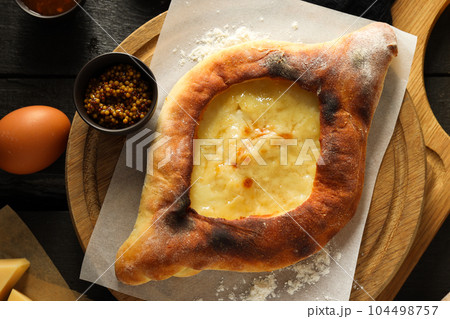 National Georgian cuisine food, flour product - Khachapuri 104498757
