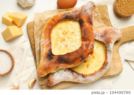 National Georgian cuisine food, flour product - Khachapuri 104498760
