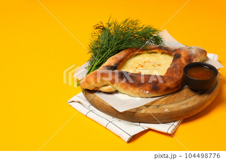 National Georgian cuisine food, flour product - Khachapuri 104498776
