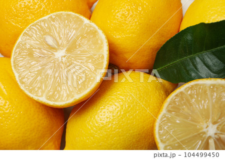 Concept of tasty citrus fruit - delicious lemon Concept of tasty citrus fruit - delicious lemon 104499450