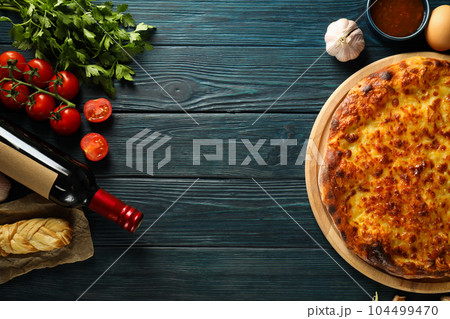 National Georgian cuisine food, flour product - Khachapuri 104499470