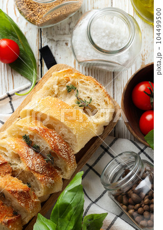 Concept of different world cuisine - Italian food and cuisine 104499500