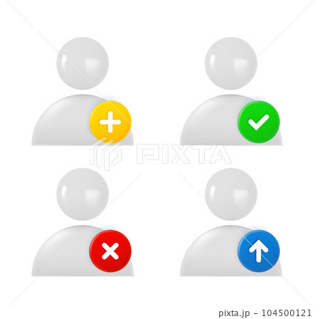 man icon set with different pictograms. 3d vector icons set 104500121