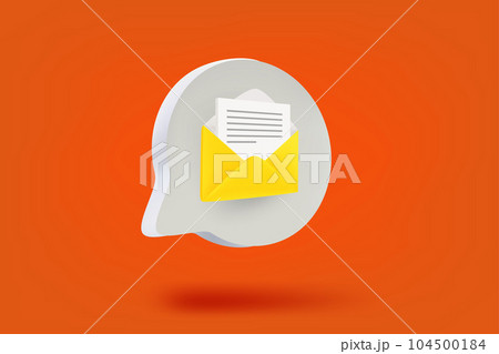 Speech bubble with letter. 3d vector illustration 104500184