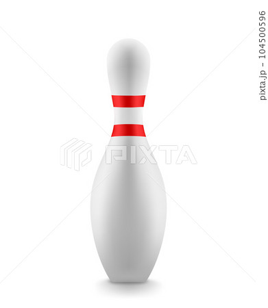 White billiard skittle isolated on white background. 3d vector clipart 104500596
