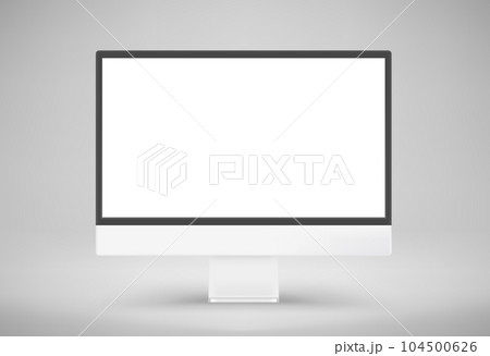 Modern computer monitor with blank screen. 3d vector mockup 104500626