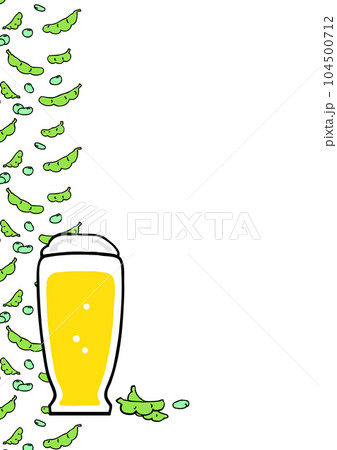 グラスビールと枝豆 104500712