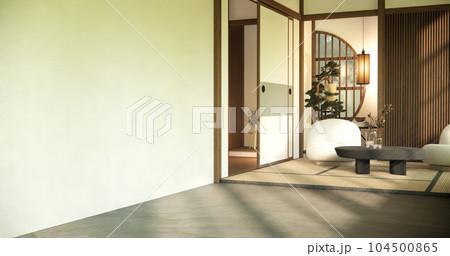 Minimalist japandi style living room decorated with sofa 104500865