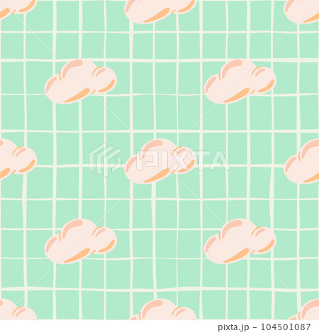 Simple clouds seamless pattern. Primitive art. 104501087