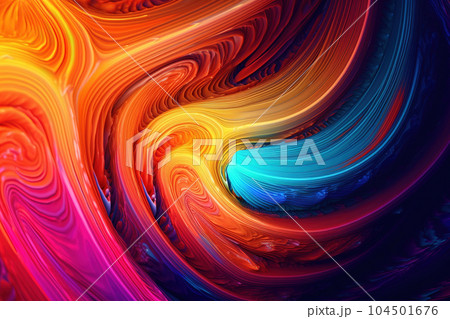 Colorful abstract lines and swirls, colorful background. Ai generative, illustration 104501676