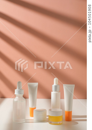 Skincare packaging and cosmetics for summer beauty . sunscreen and sun care. 104501908