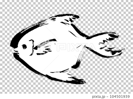 Pomfret hand drawn Japanese style illustration Japanese style material 104501939