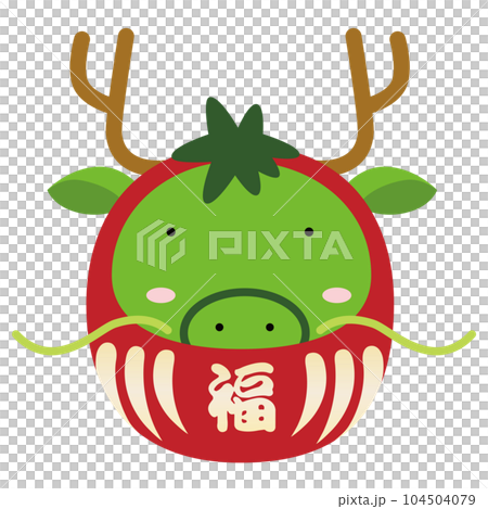 辰年年賀状素材（ダルマ) 104504079