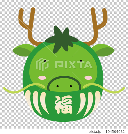 辰年年賀状素材（ダルマ) 104504082