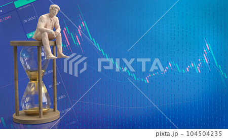 The man and sand clock for business concept 3d rendering 104504235