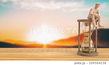 The man and sand clock for business concept 3d rendering 104504236