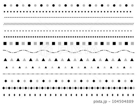 シンプルな飾り罫線・ラインのイラストセット（点線、破線、波線）のイラスト素材 [104504889] - PIXTA