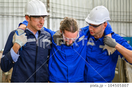 Engineer worker with accident at factory during working 104505807