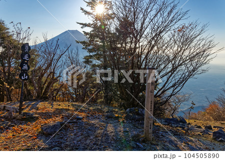 朝の毛無山山頂から見る富士山 朝の毛無山山頂から見る富士山 104505890