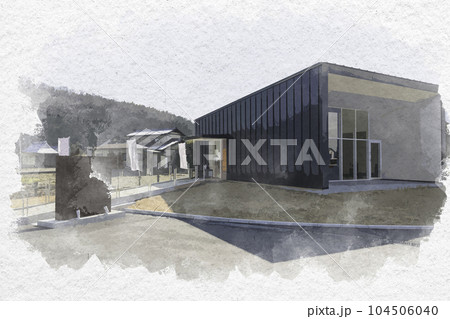 水彩画風　岡山市造山古墳ビジターセンター　岡山県岡山市 104506040