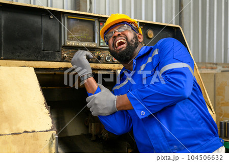 Engineer worker with accident at factory during working Engineer worker with accident at factory during working 104506632