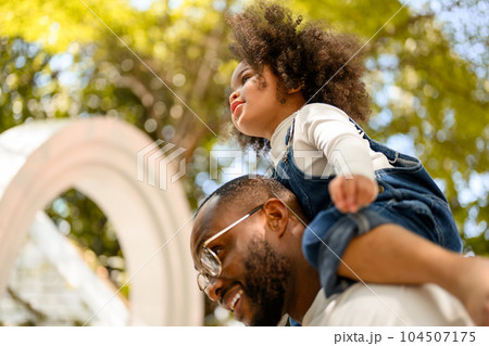 Happy family spending time together at home 104507175