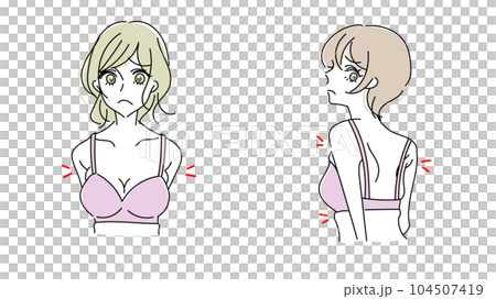 はみ肉を気にする女性 はみ肉を気にする女性 104507419