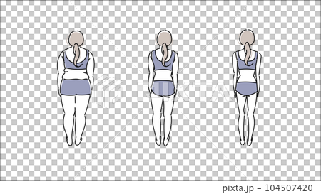 ダイエットの経過　背面 104507420