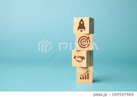rocket icon on wooden on isolate background. rocket financial. rocket to moon rocket icon on wooden on isolate background. rocket financial. rocket to moon 104507469