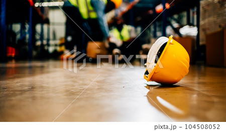 Warehouse staff having accident in the factory Warehouse staff having accident in the factory 104508052
