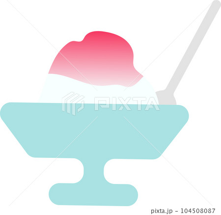 いちご味のかき氷の単品イラスト 104508087