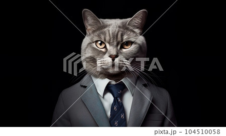 スーツを着た猫「AI生成画像」 104510058