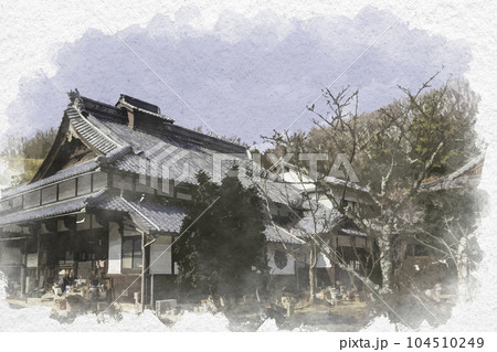 水彩画風　日応寺　寺務所　岡山県岡山市 104510249