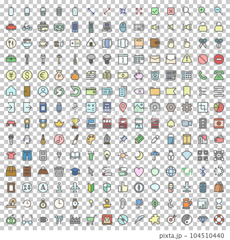 color mini business icon set 104510440