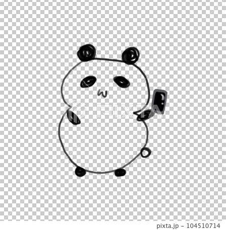 Loose panda illustration, smartphone, smartphone, mobile phone Loose panda illustration, smartphone, smartphone, mobile phone 104510714