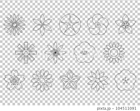 花線畫插圖圖標集 104511091