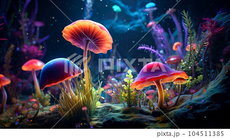 地球外惑星の未知の植物「AI生成画像」 104511385