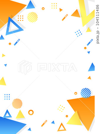 青色とオレンジの幾何学パターンの背景素材 104511486