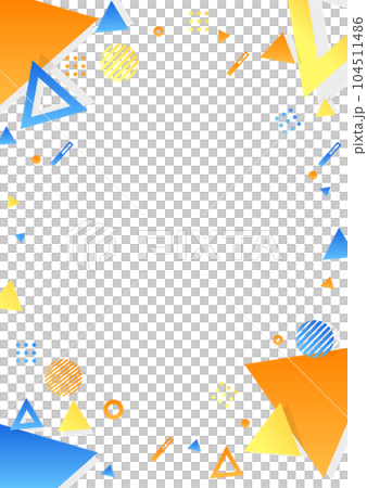 青色とオレンジの幾何学パターンの背景素材 104511486