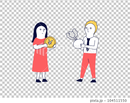 企業の株を買う個人投資家の女性 104511550