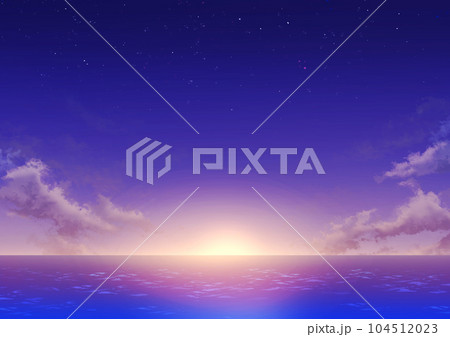 夕日と海 104512023