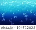水中の波紋と気泡 104512028