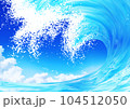波と青空と雲 104512050
