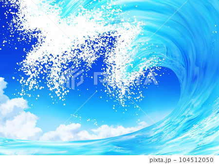 波と青空と雲 104512050