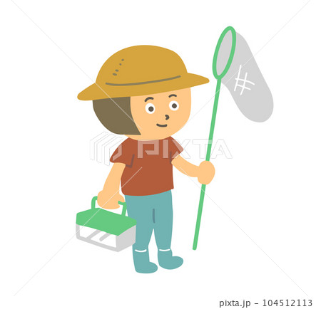 虫捕りに出かける女の子のイラスト 104512113