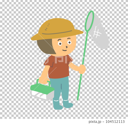 虫捕りに出かける女の子のイラスト 104512113